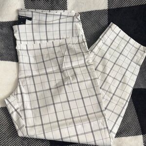 Zac & Rachel White and Black Checkered Cropped Pants